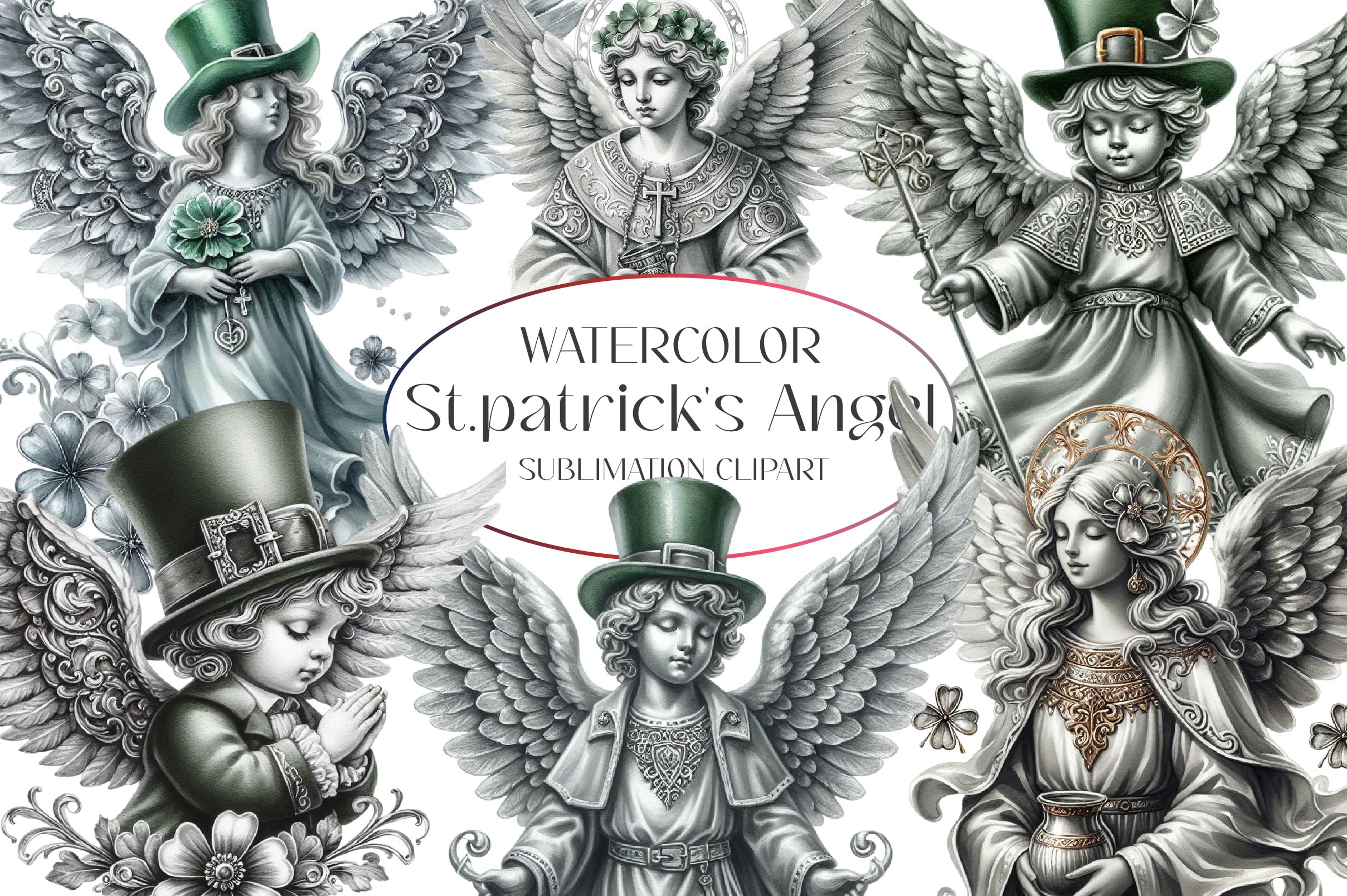 Cute Fairy St Patrick'S Day Clipart Bundle
