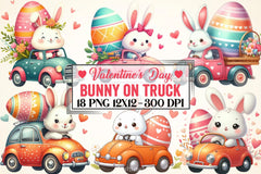 Bunny Truck Valentine Clipart Bundle - CraftNest - Digital Crafting and Art