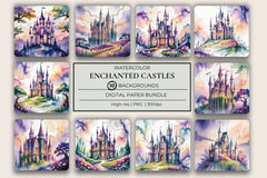 Enchanted Castles Background Papers - CraftNest - Digital Crafting and Art