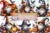 Cute Halloween Gnomes Clipart Bundle