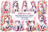 Beautiful Unicorn With Flower Clipart Bundle