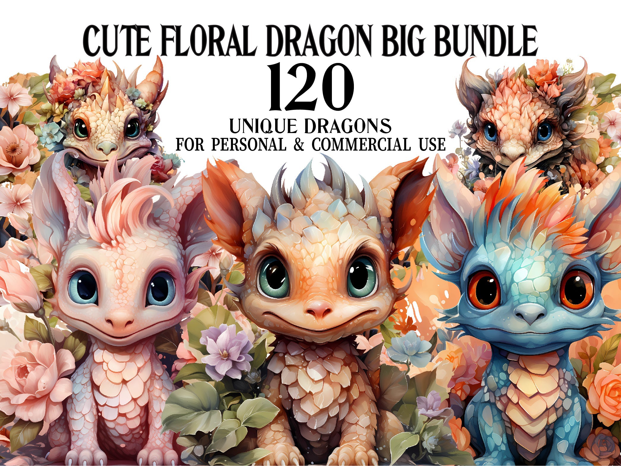 Cute Floral Dragon