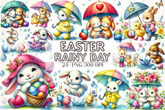 Rainy Easter Clipart Bundle - CraftNest - Digital Crafting and Art