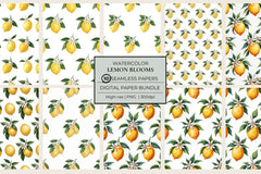 Lemon Blooms Seamless Papers - CraftNest - Digital Crafting and Art