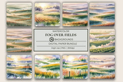 Fog Over Fields Background Papers - CraftNest - Digital Crafting and Art