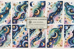 Celestial Goddess Junk Journal Papers - CraftNest - Digital Crafting and Art