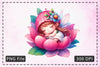 Baby Fairy Sleeping On Flower Clipart Bundle 3