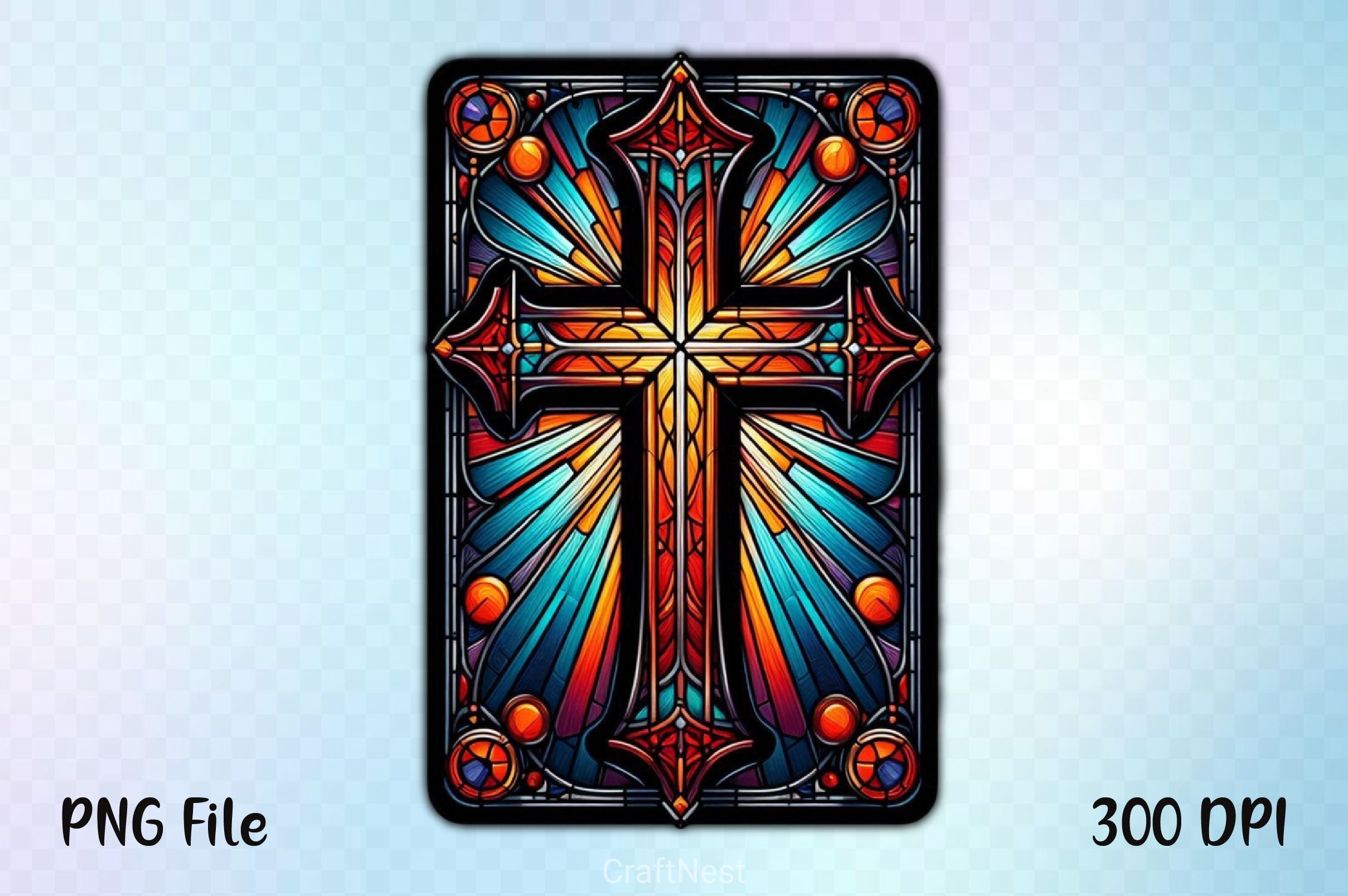 Stained Glass Cross Tarot Card Clipart Bundle 6