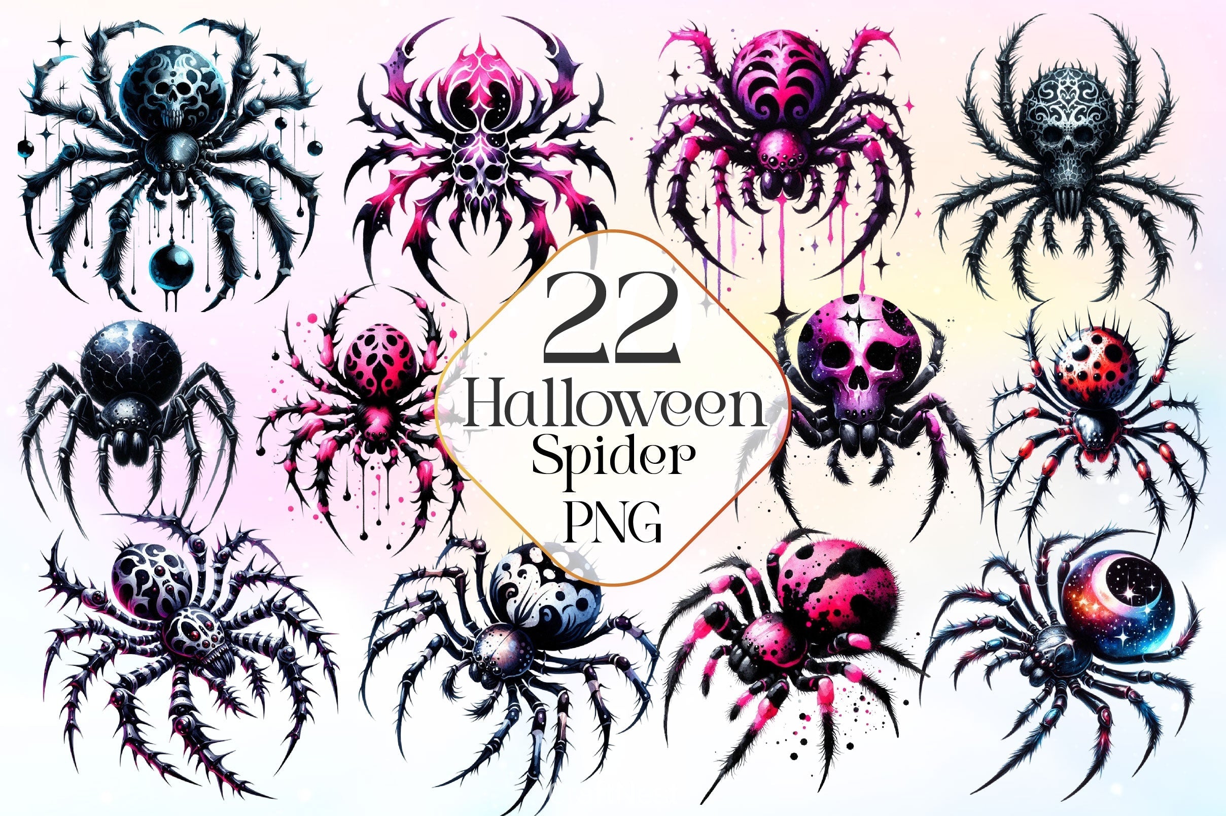 Halloween Spider Clipart Bundle 3