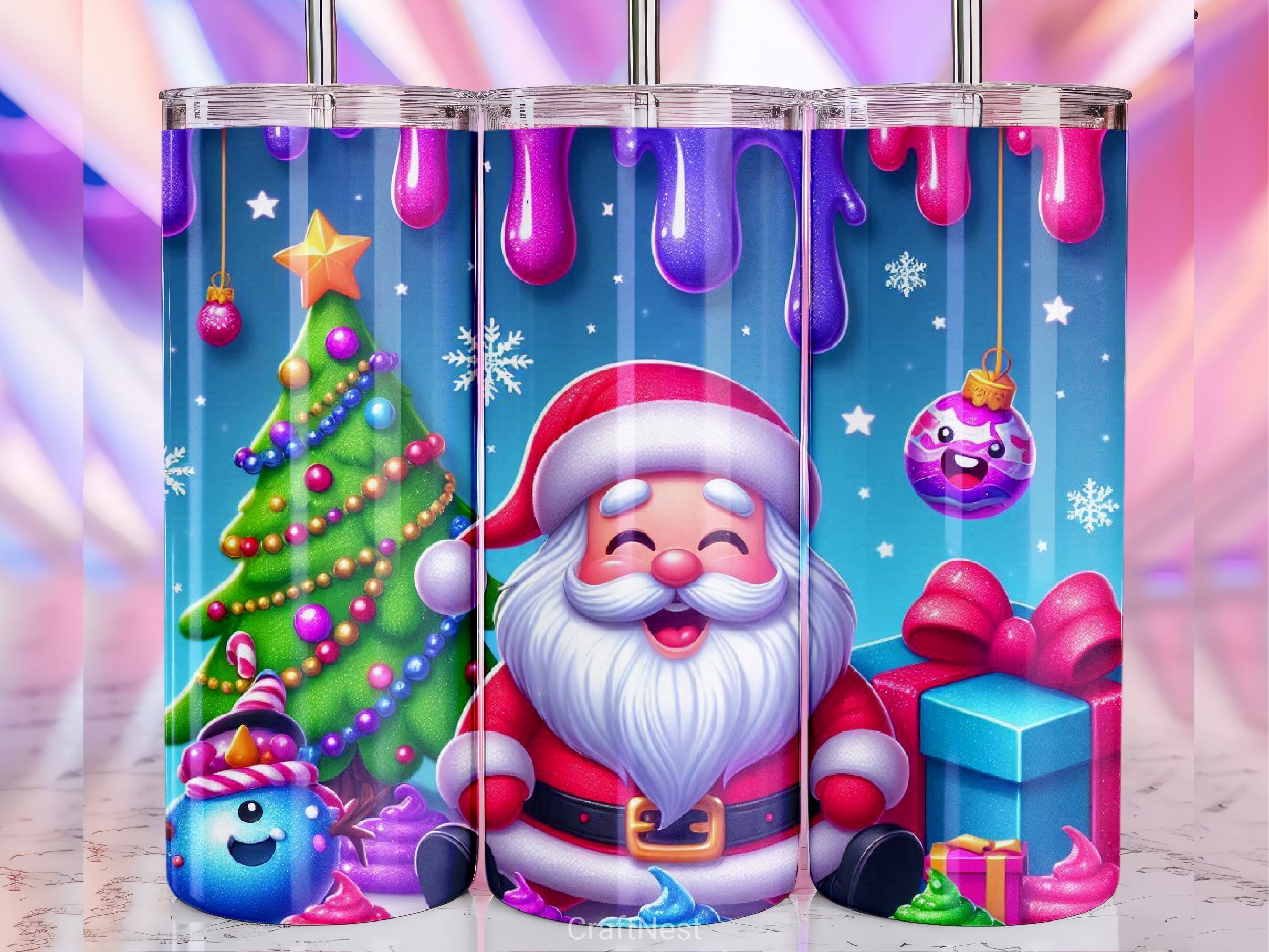 Christmas Santa Tumbler Wrap Bundle
