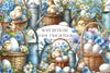 Vintage Easter Floral Basket Clipart Bundle