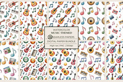 Music Themed Seamless Papers - CraftNest - Digital Crafting and Art