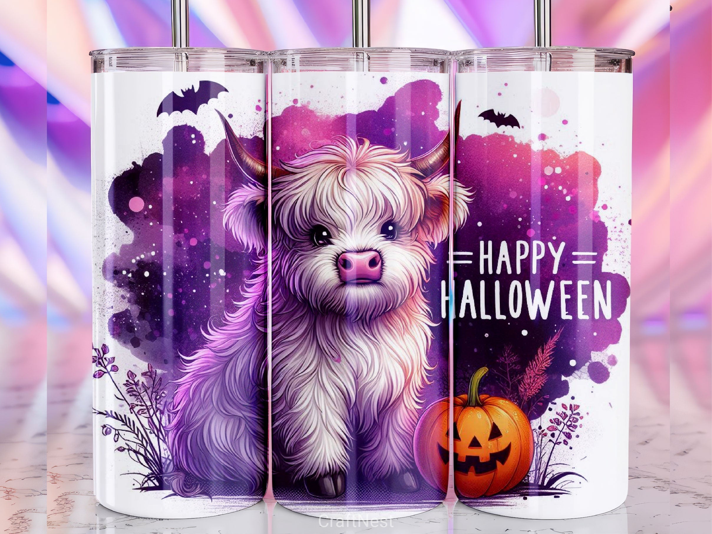 Halloween Highland Cow Tumbler Wrap Bundle 8