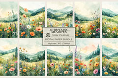 Whispering Meadows Junk Journal Papers - CraftNest - Digital Crafting and Art
