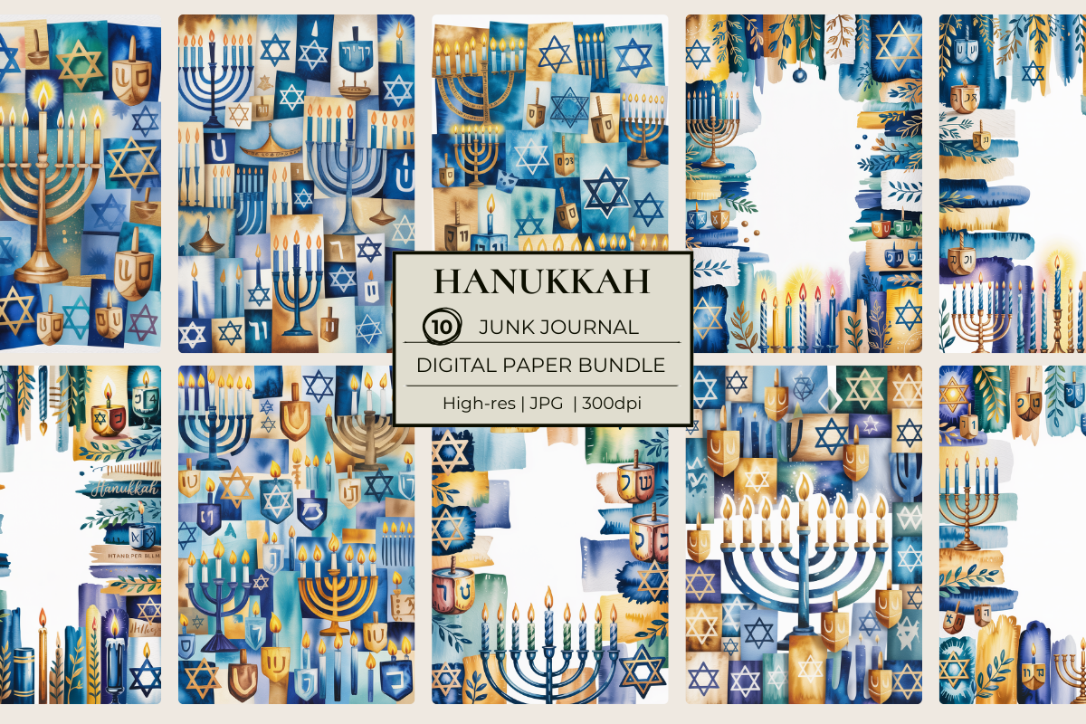 Hanukkah Junk Journal Papers