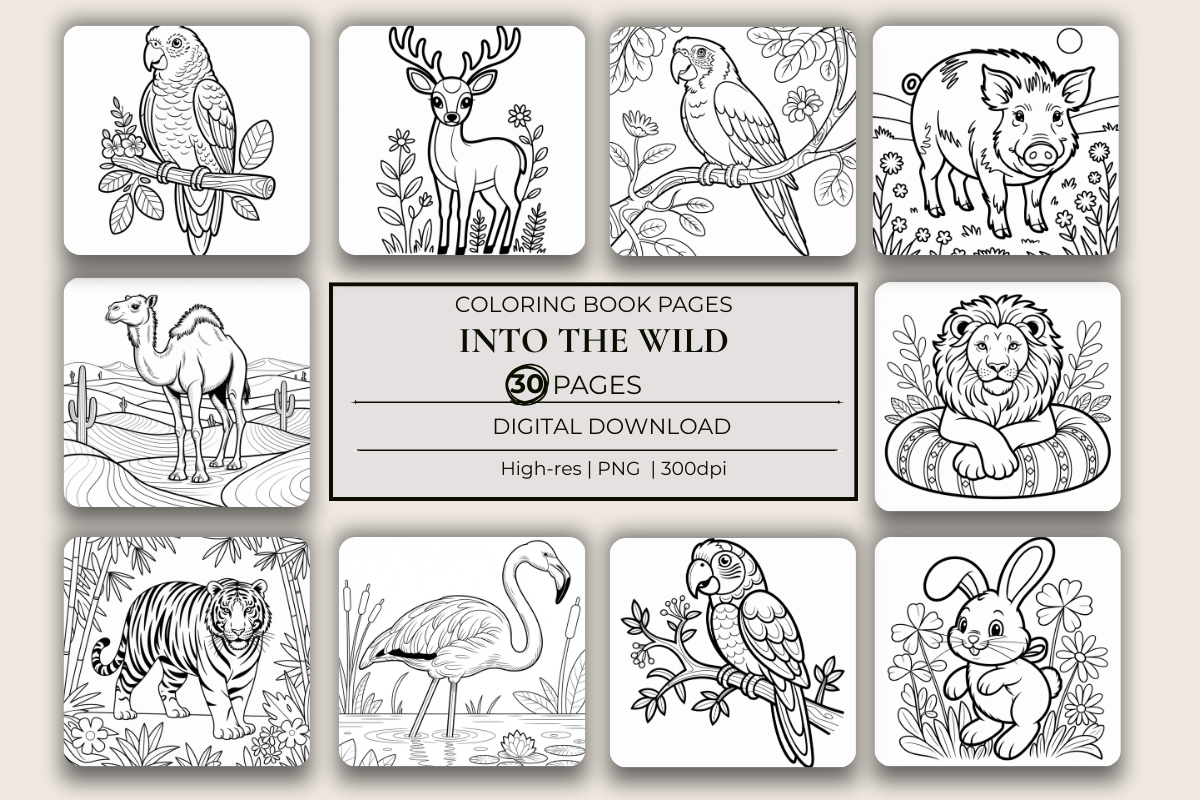 Into the Wild Coloring Book - CraftNest - Digital Crafting and Art