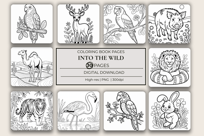 Into the Wild Coloring Book - CraftNest - Digital Crafting and Art