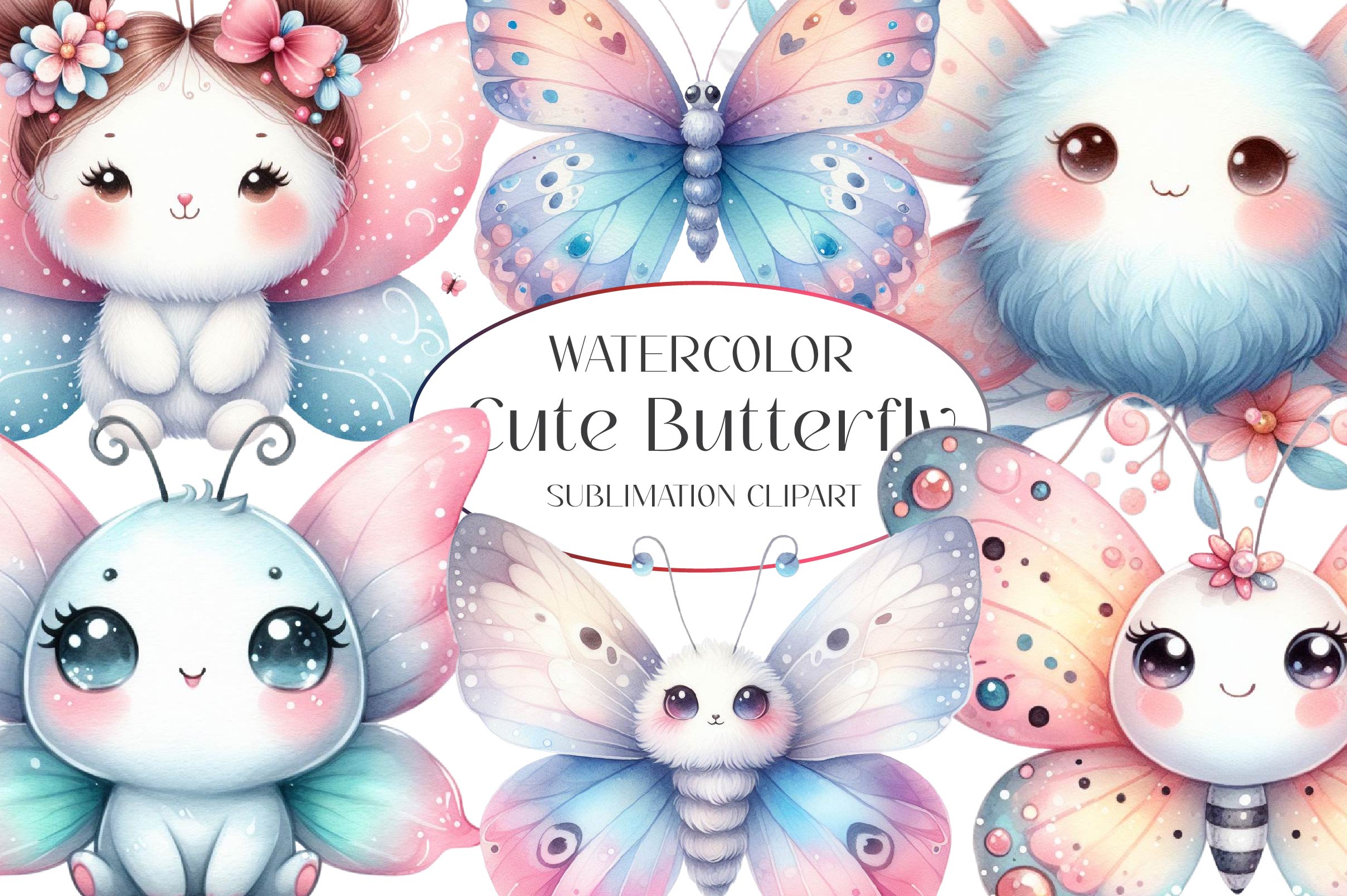 Cute Butterfly Clipart Bundle 1