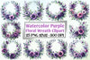 Purple Floral Wreath Clipart Bundle