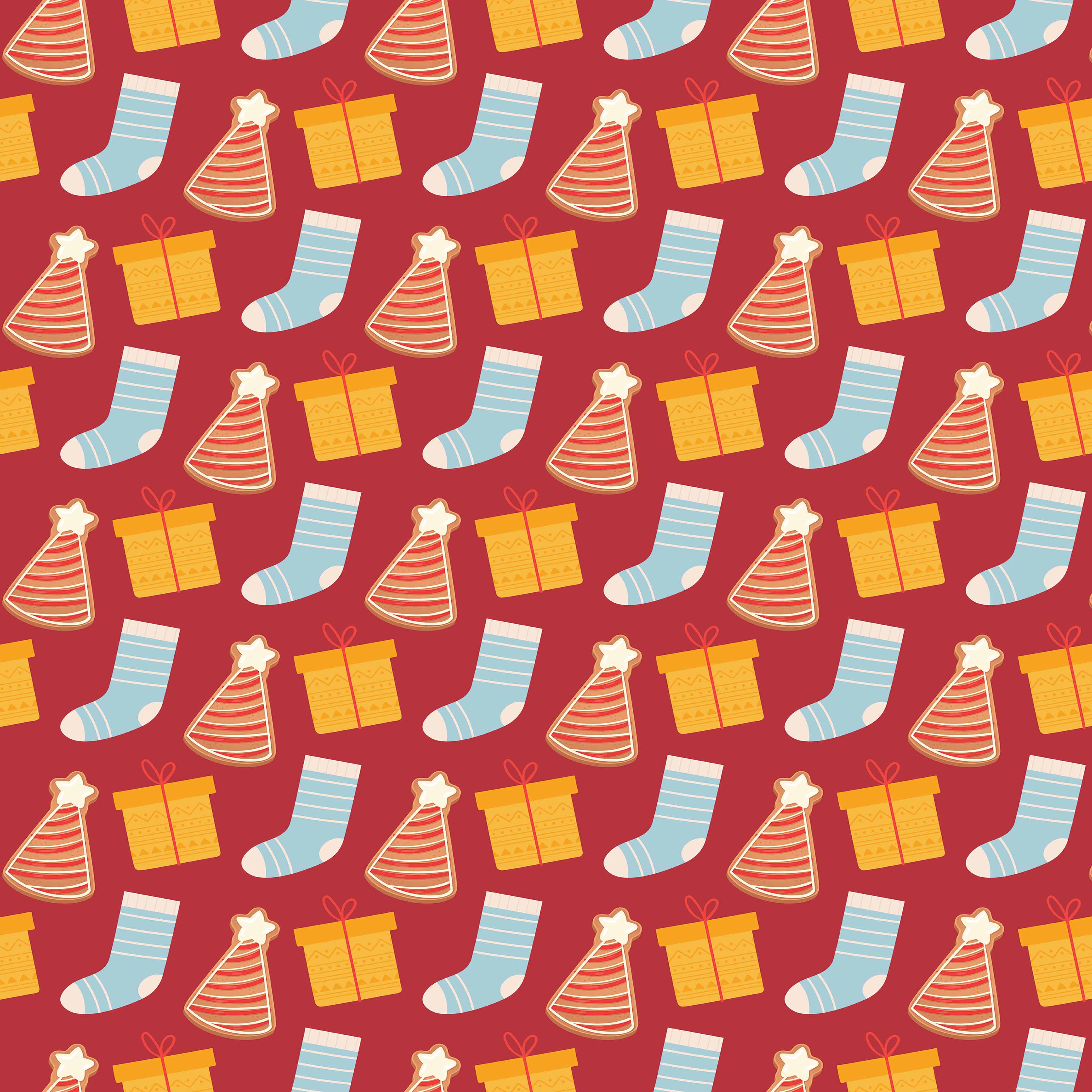 Christmas Green Trees Seamless Digital Paper