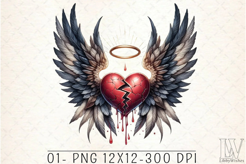 Heartbroken Angel Wings Clipart Bundle - CraftNest - Digital Crafting and Art