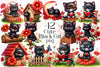 Cute Black Cat Clipart Bundle