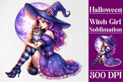 Halloween Witch Girl Clipart Bundle 7 - CraftNest - Digital Crafting and Art