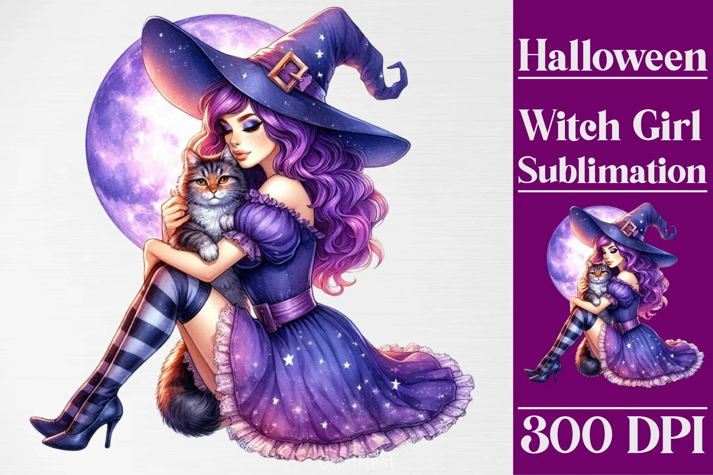 Halloween Witch Girl Clipart Bundle 7 - CraftNest - Digital Crafting and Art