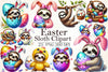 Easter Sloth Clipart Bundle