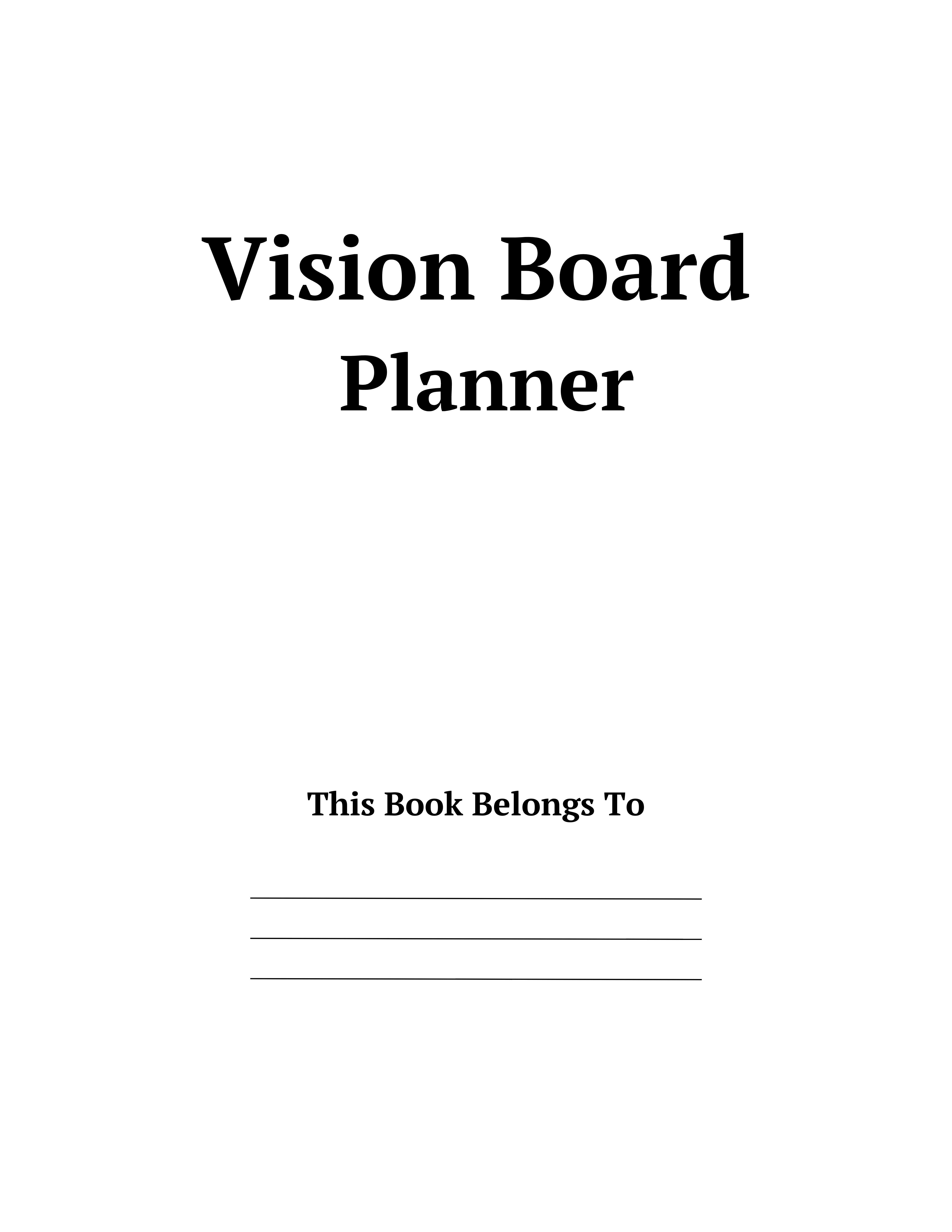 Vision Board Planner KDP Planner