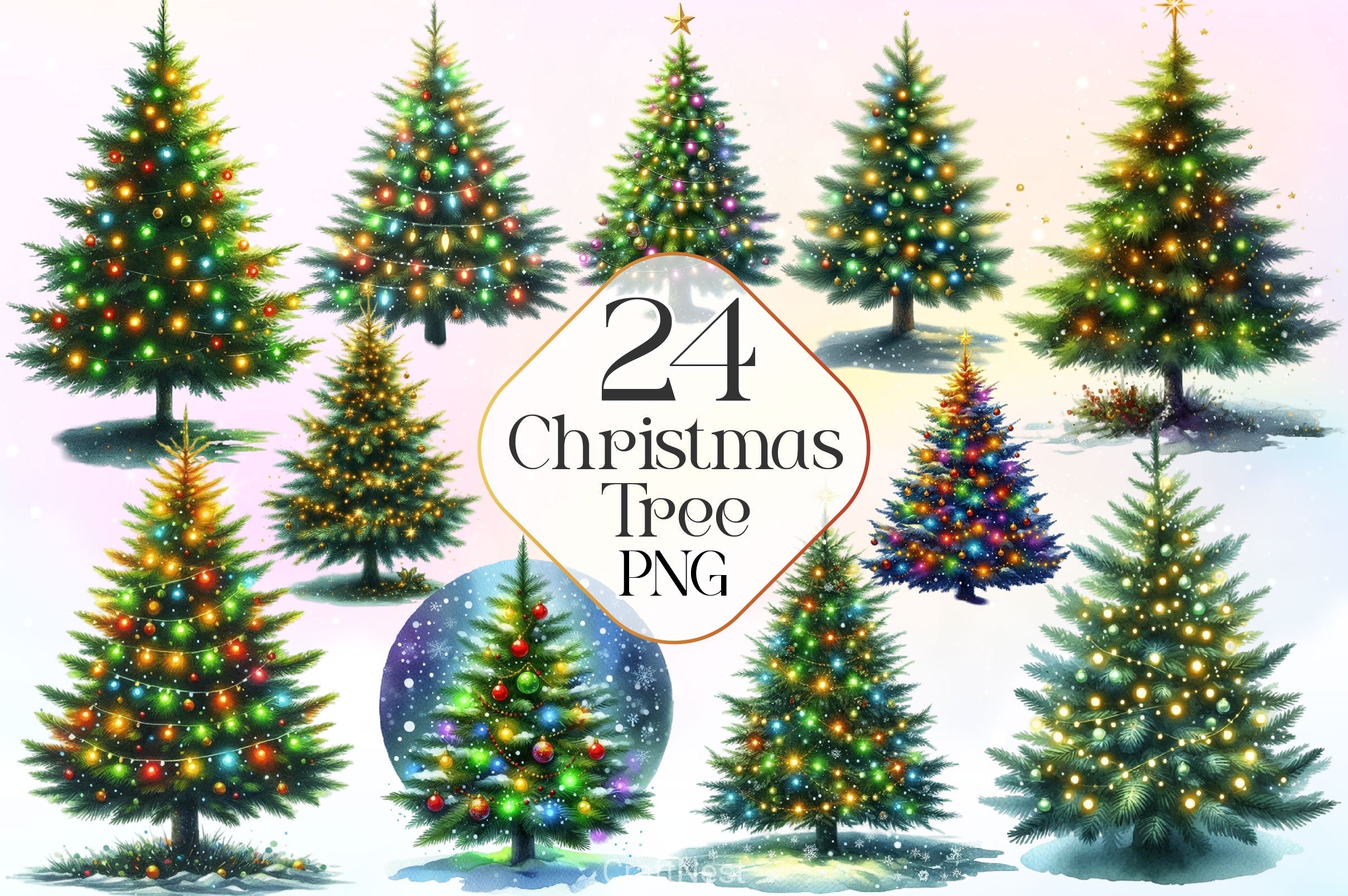 Christmas Tree Clipart Bundle 17