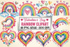 Valentine's Day Rainbow Clipart Bundle