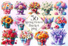 Spring Flower Bucket Clipart Bundle 2