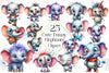 Cute Baby Elephants Elephant Clipart Bundle
