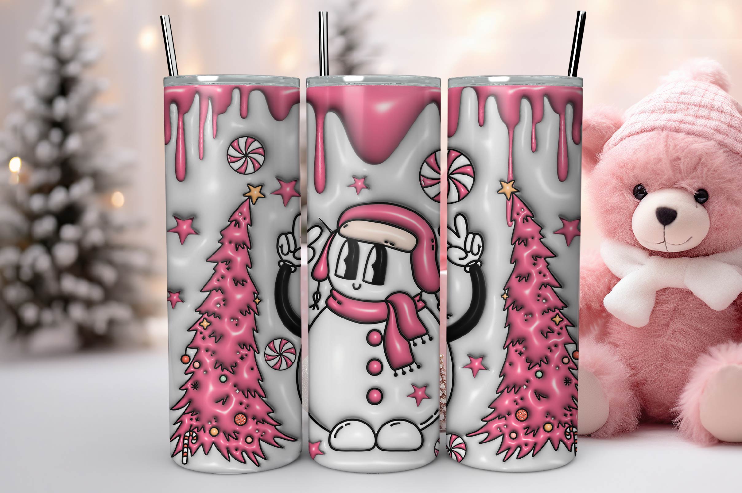 3D Inflated Christmas Tumbler Bundle 12