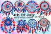 4th Of July Floral Dream Catcher Clipart Bundle
