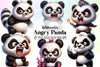 Angry Panda Clipart Bundle