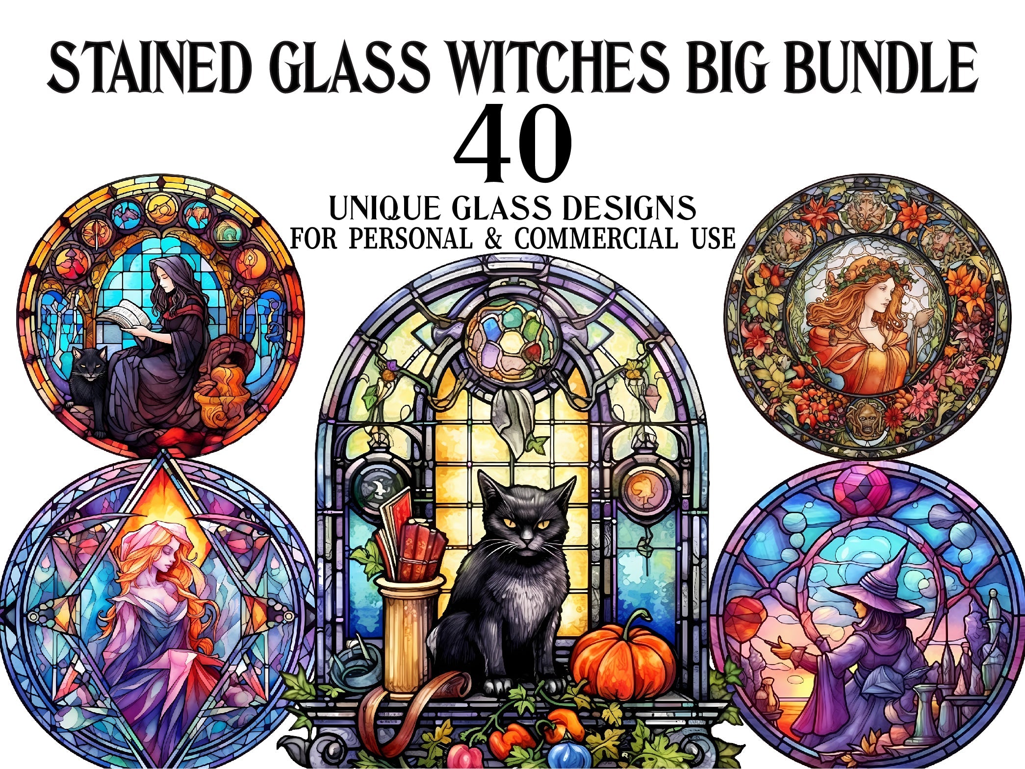 Stained Glass Witches
