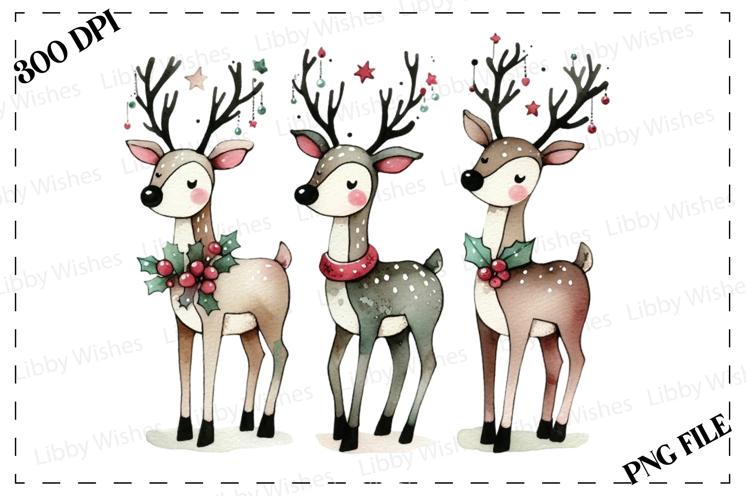 Christmas Reindeer Clipart Bundle 8 - CraftNest - Digital Crafting and Art