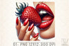 Glossy Red Lips & Strawberry Clipart Bundle