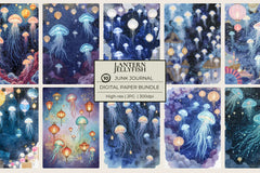 Lantern Jellyfish Junk Journal Papers - CraftNest - Digital Crafting and Art