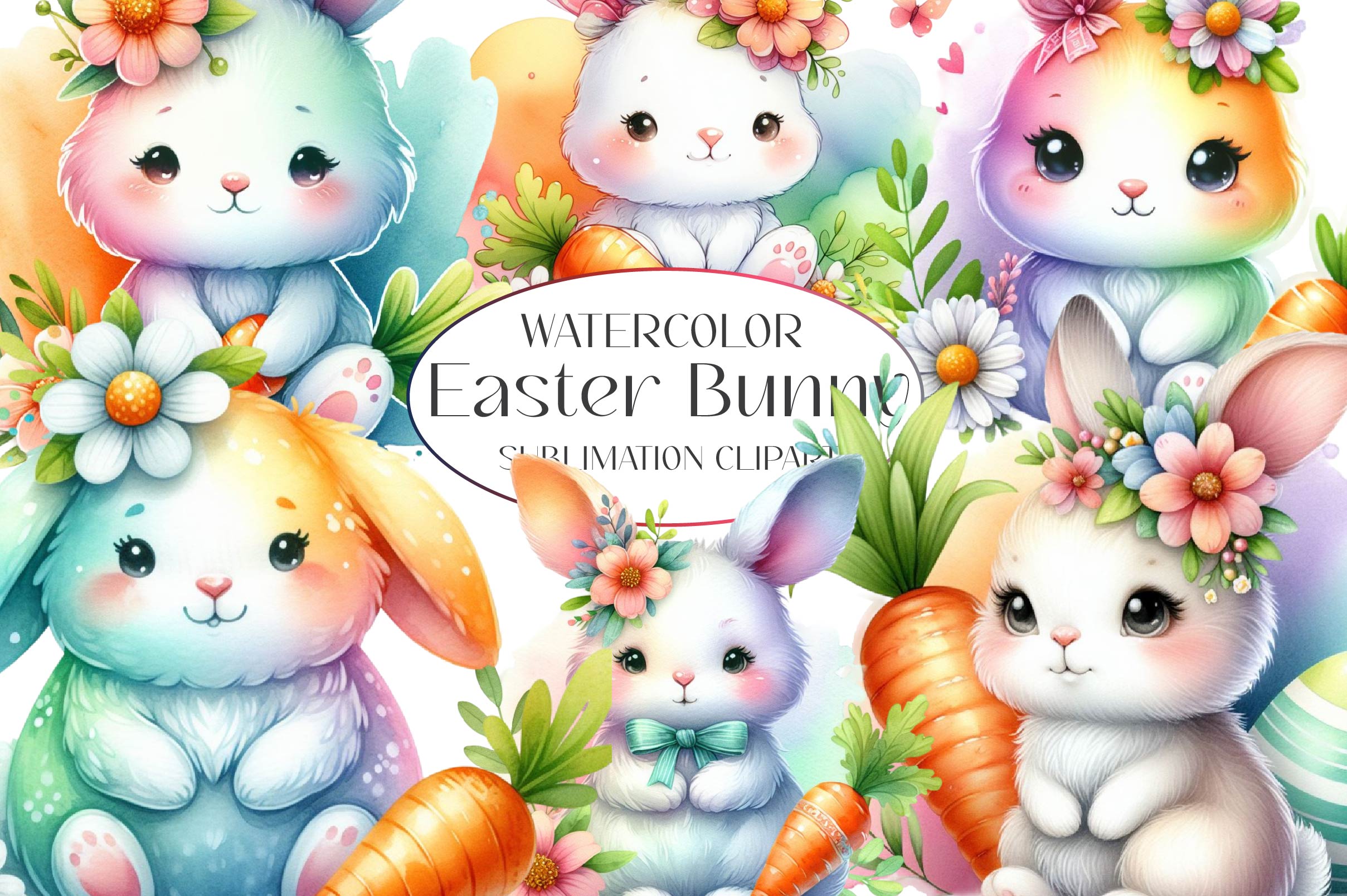 Easter Bunny Clipart Bundle 6