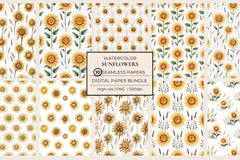 Sunflower Seamless Papers - CraftNest - Digital Crafting and Art