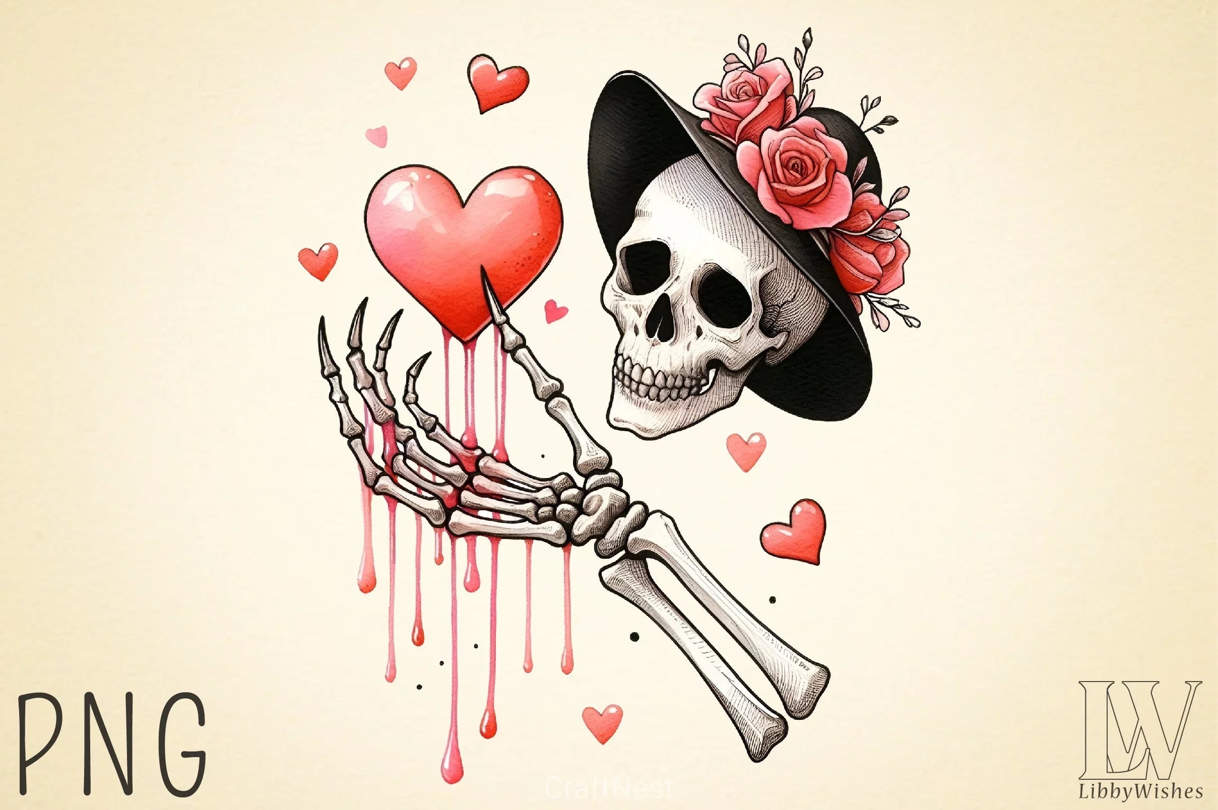 Valentine Skeleton Clipart Bundle 6 - CraftNest - Digital Crafting and Art