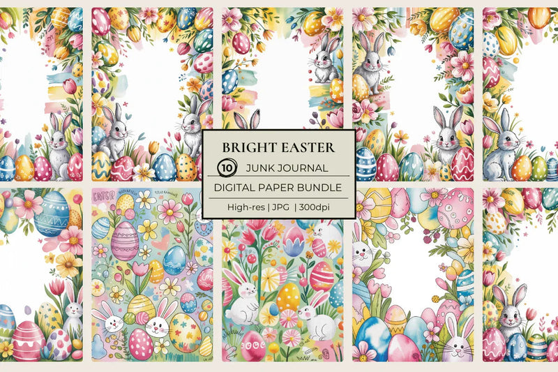 Bright Easter Junk Journal Papers - CraftNest - Digital Crafting and Art