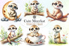 Cute Meerkat Clipart Bundle