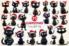 Funny Christmas Black Cat Clipart Bundle 7