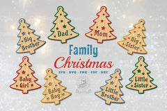 Family Christmas Laser Cut Ornament SVG Bundle - CraftNest - Digital Crafting and Art