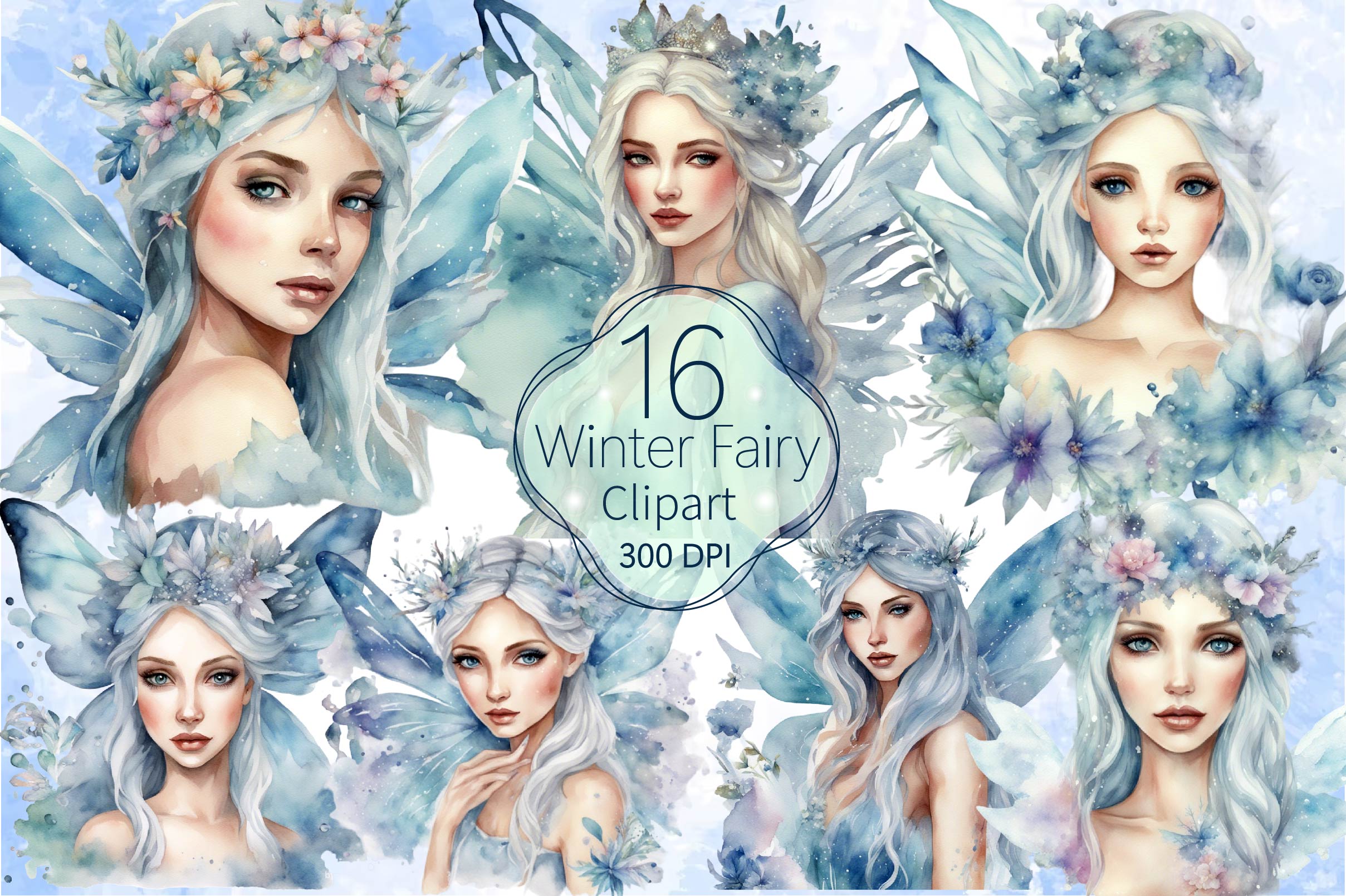 Winter Fairy Clipart Bundle