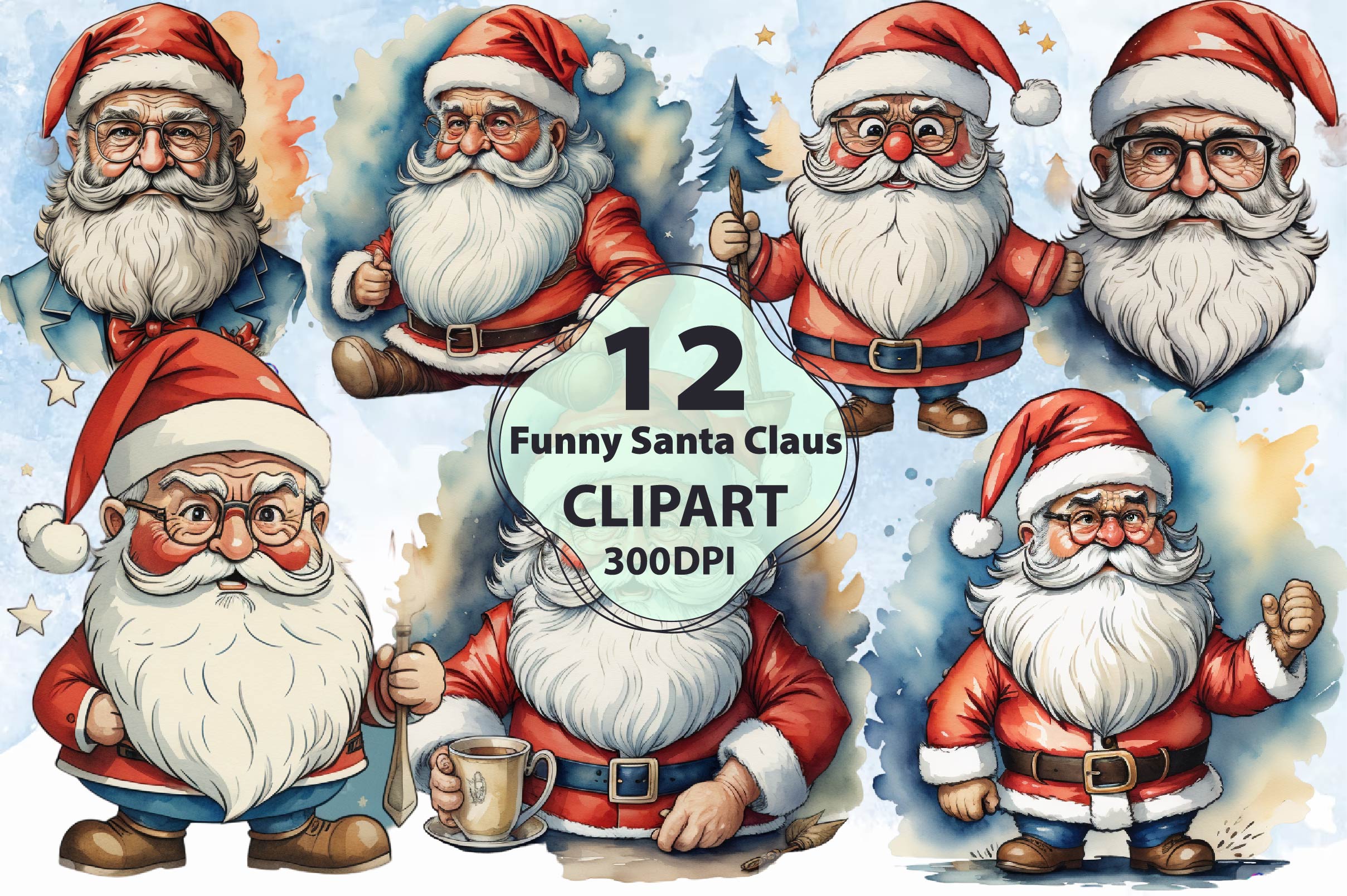 Christmas Snowman Clipart Bundle 2
